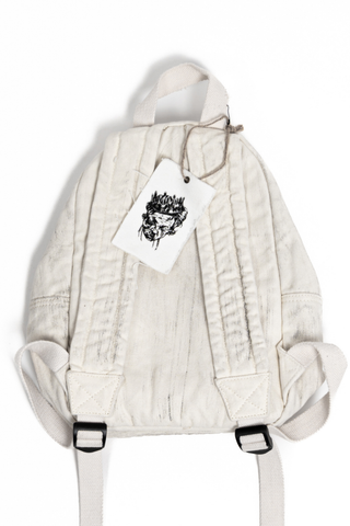 Rivets Backpack - White Hand Finished