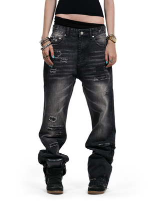 Rust Black Bootcut Jeans
