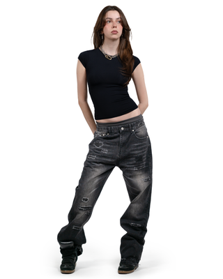 Rust Black Bootcut Jeans