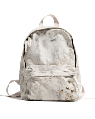 Rivets Backpack - White Hand Finished