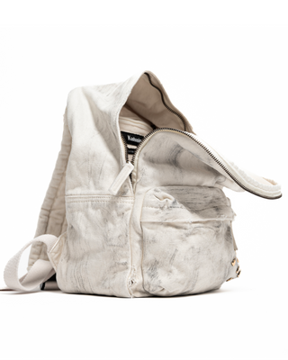 Rivets Backpack - White Hand Finished