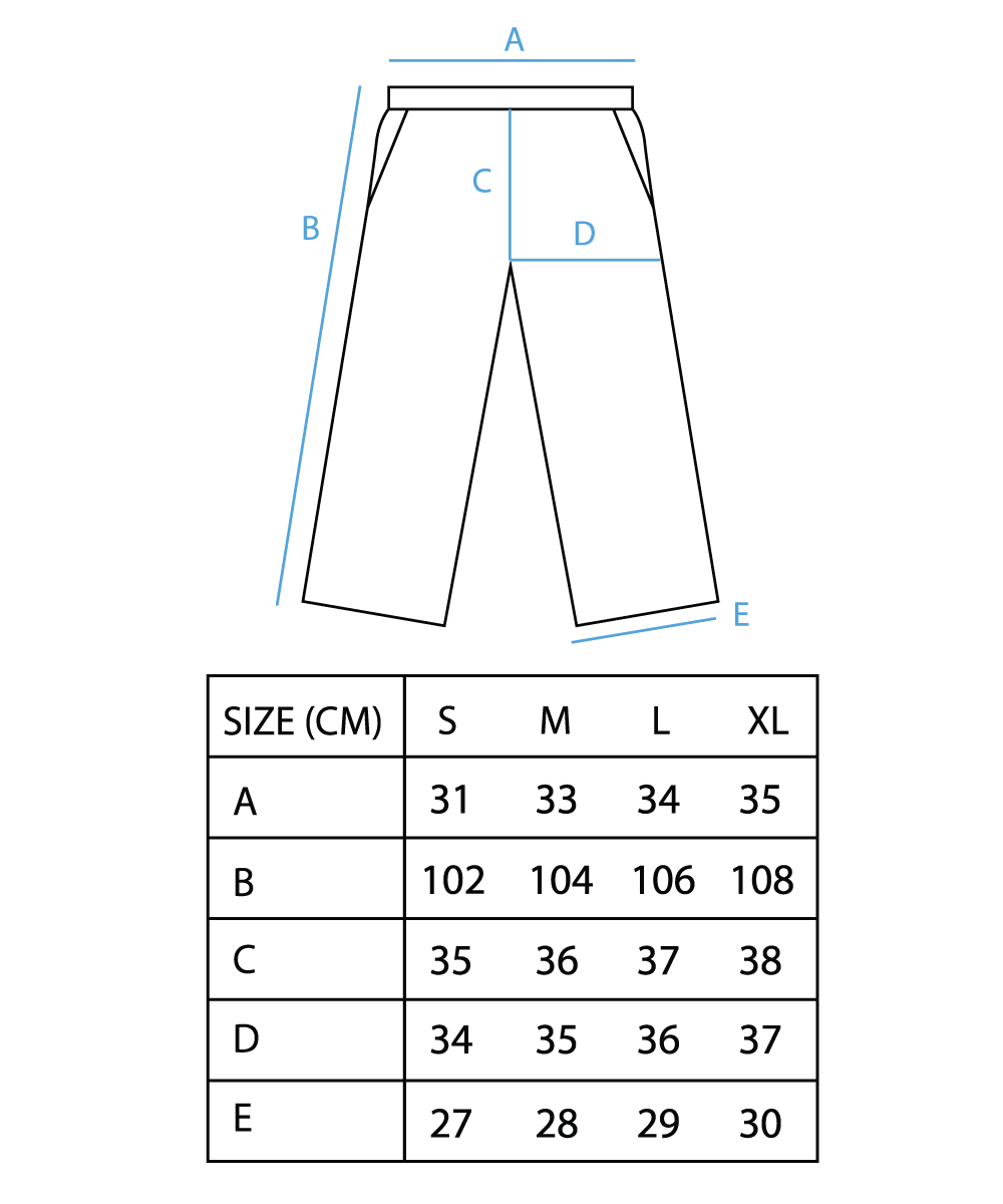 Size Chart for Snow Hunt Pant