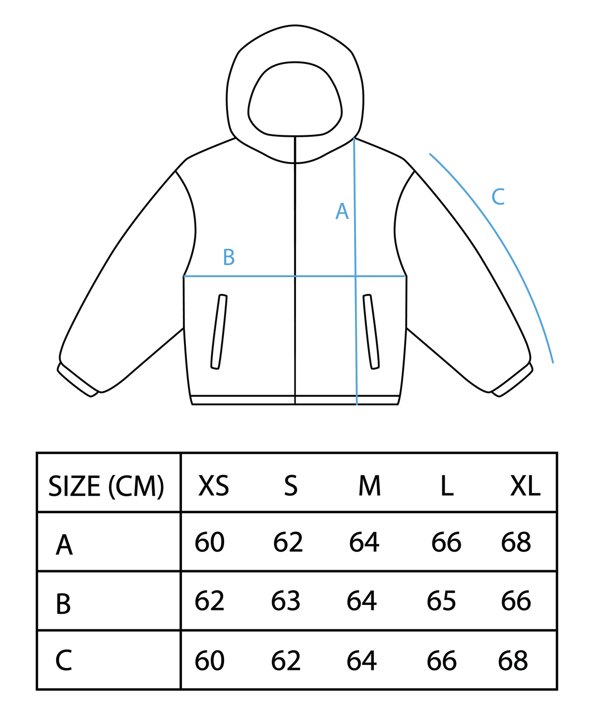 Size Chart for Rivets Puffer